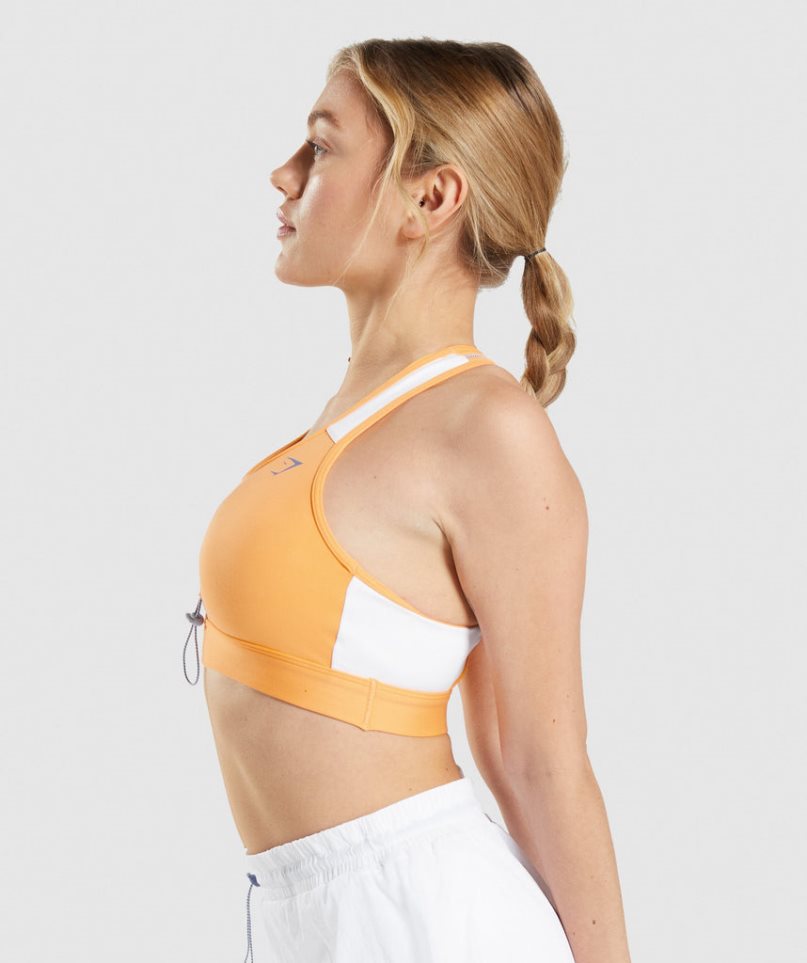 Women's Gymshark Pulse Sports Bra Orange / White | CA 180A6D